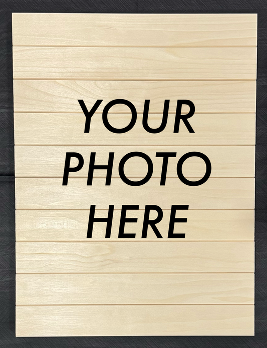 Large Wood Photo Board - Custom Print (12x16, Two-Piece)