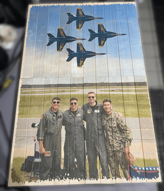 Wall Display Wood Photo Board - Custom Print (16x24, Four-Piece)