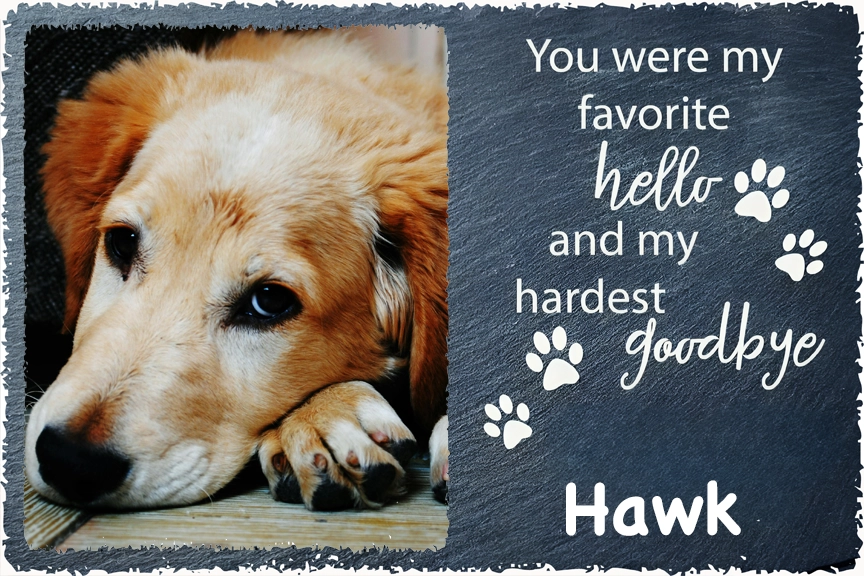 "Favorite Hello, Hardest Goodbye" – 8x12 Slatwood Pet Board