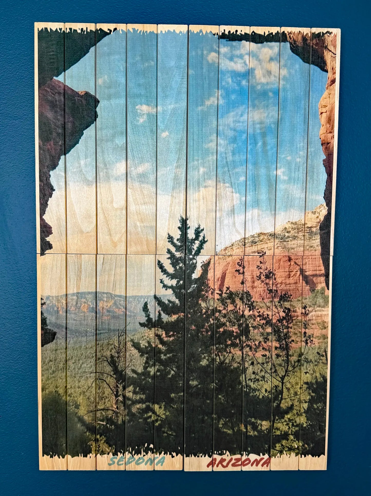 Wall Display Wood Photo Board - Custom Print (16x24, Four-Piece)