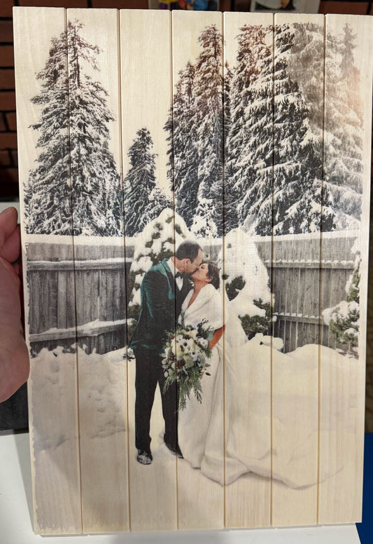 Large Wood Photo Board - Custom Print (11x17)