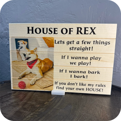 Dog Lover Wood Photo Board - "House of [Dog's Name]" (8×12)